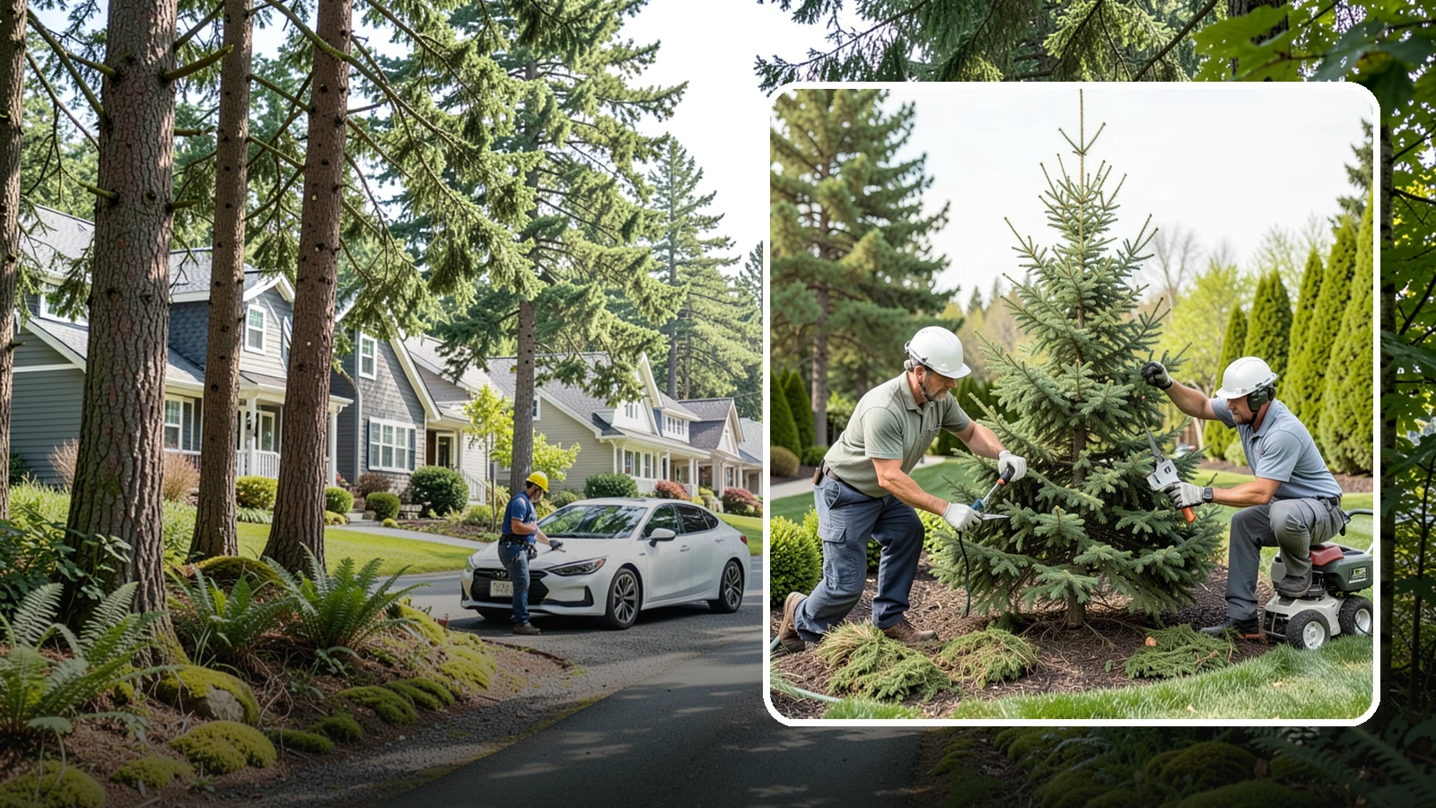 Spruce Pruning in Normandy Park, King County, WA - Careful spruce pruning that maintains form and health without cutting into bare wood.
