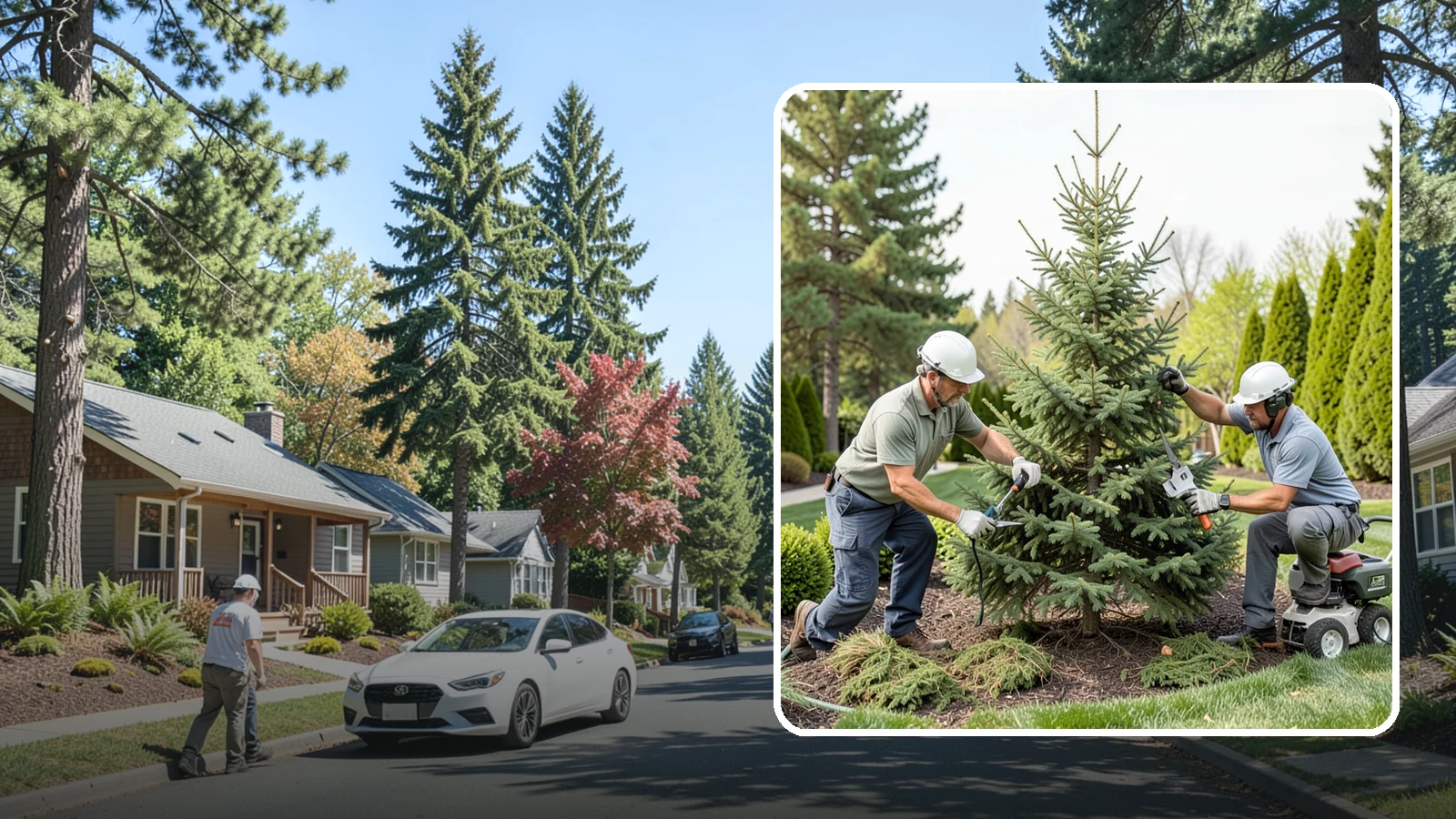 Spruce Pruning in Orting, Pierce County, WA - Careful spruce pruning that maintains form and health without cutting into bare wood.