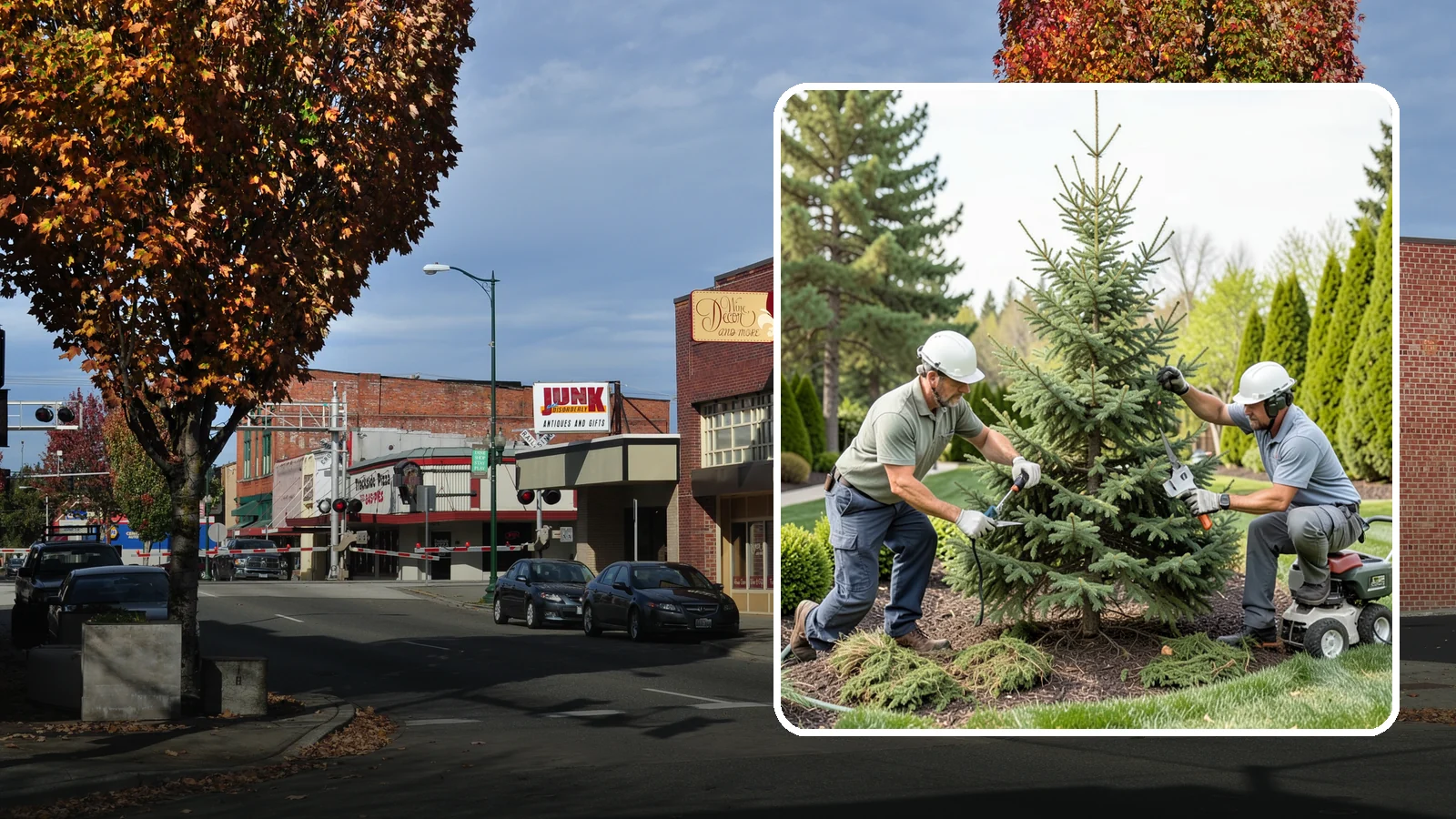 Spruce Pruning in Puyallup, Pierce County, WA - Careful spruce pruning that maintains form and health without cutting into bare wood.
