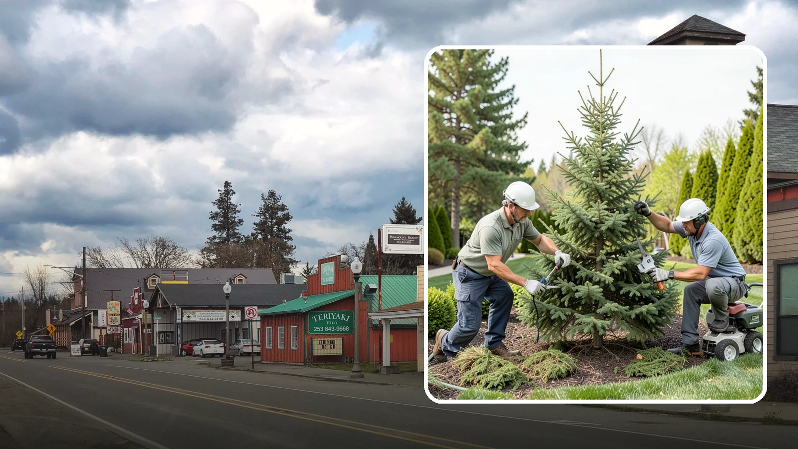 Spruce Pruning in Roy, Pierce County, WA - Careful spruce pruning that maintains form and health without cutting into bare wood.