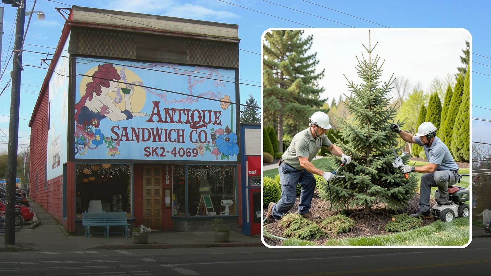 Spruce Pruning in Ruston, Pierce County, WA - Careful spruce pruning that maintains form and health without cutting into bare wood.