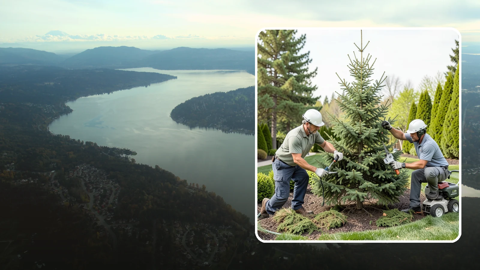 Spruce Pruning in Sammamish, King County, WA - Careful spruce pruning that maintains form and health without cutting into bare wood.