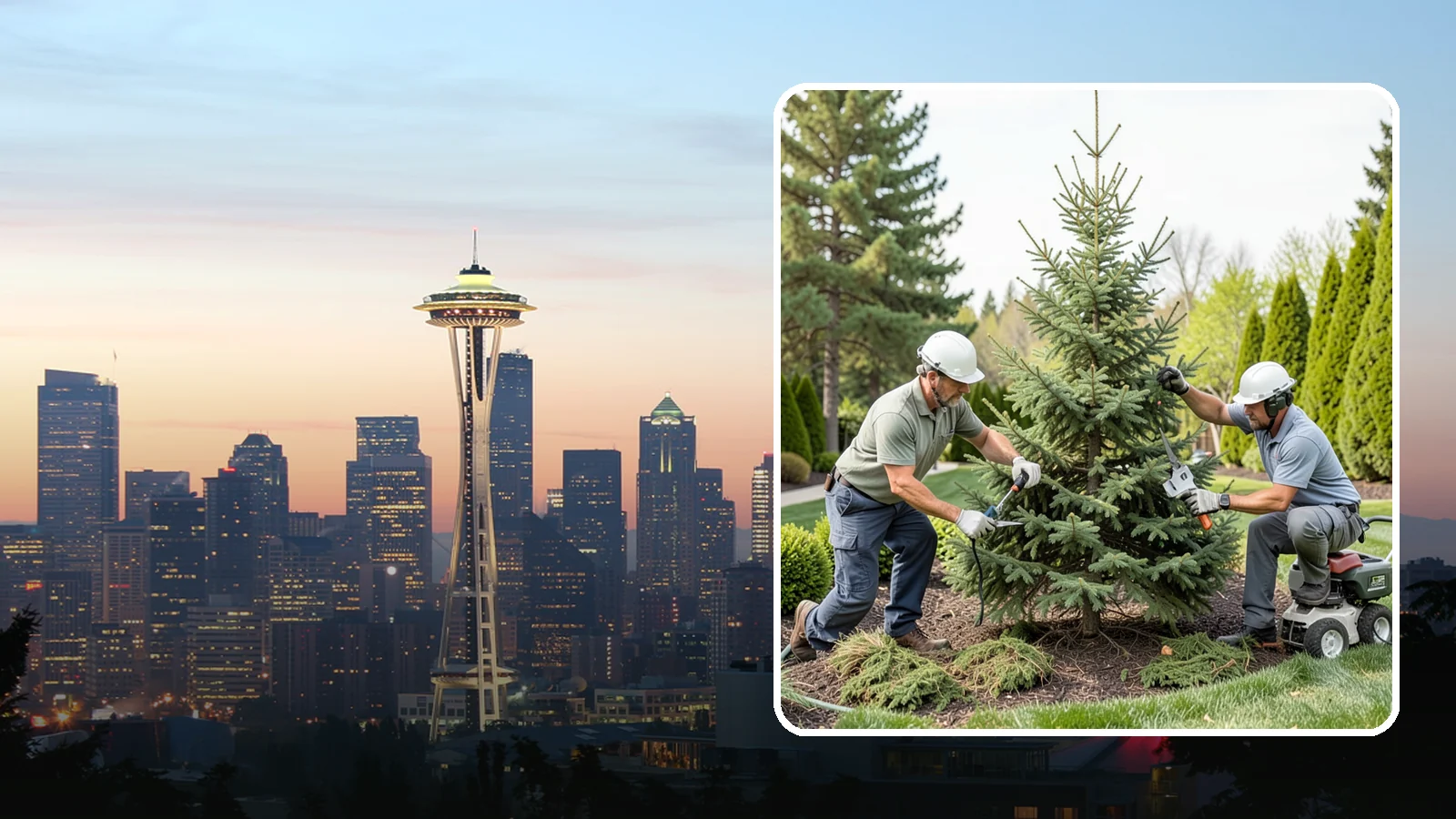 Spruce Pruning in Seattle, King County, WA - Careful spruce pruning that maintains form and health without cutting into bare wood.