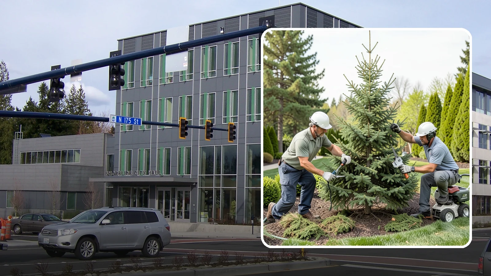 Spruce Pruning in Shoreline, King County, WA - Careful spruce pruning that maintains form and health without cutting into bare wood.