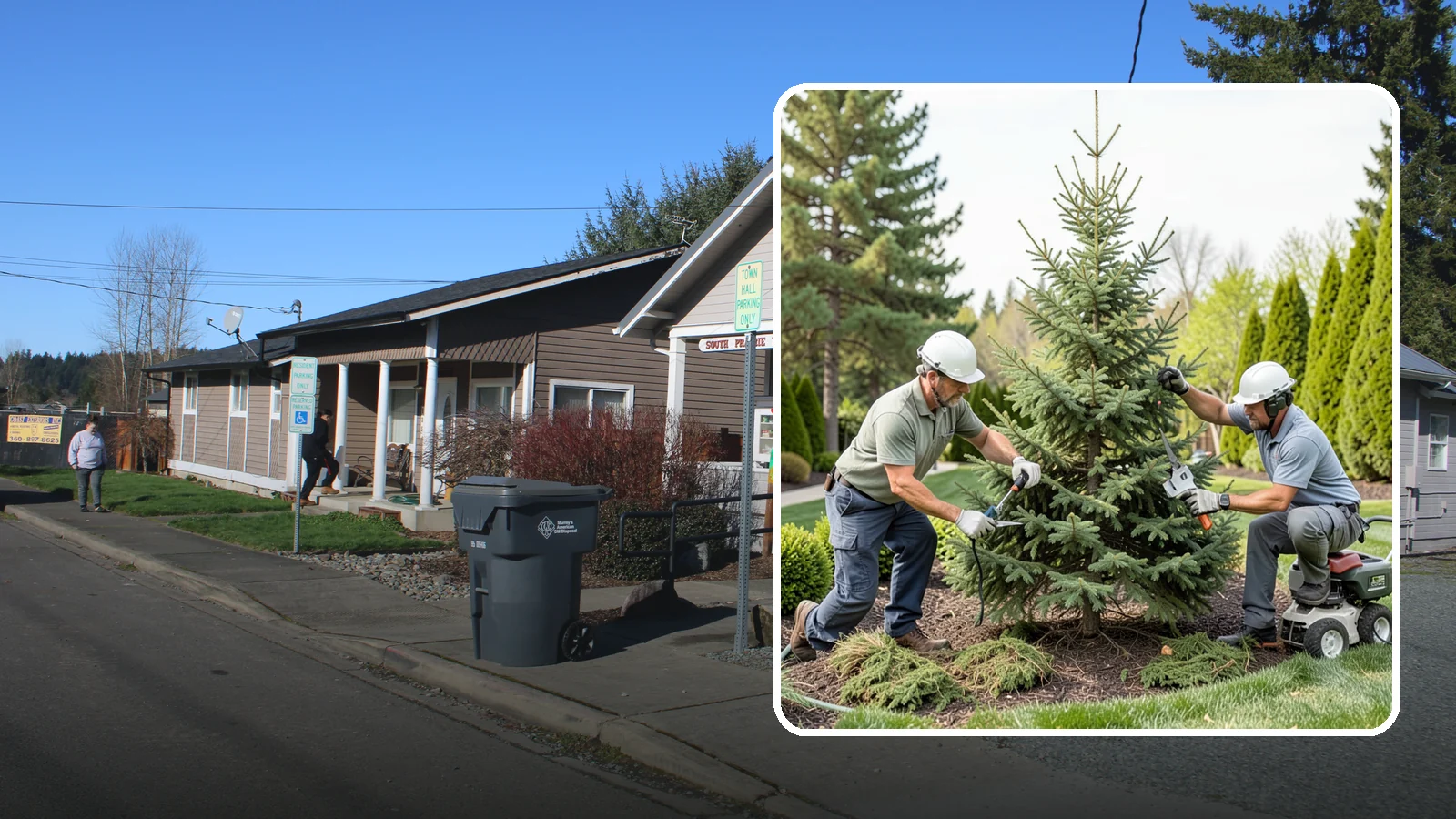 Spruce Pruning in South Prairie, Pierce County, WA - Careful spruce pruning that maintains form and health without cutting into bare wood.
