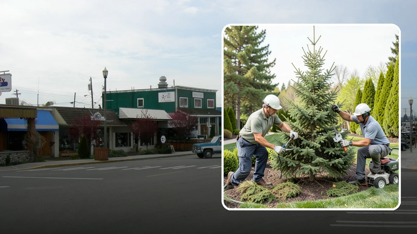 Spruce Pruning in Stanwood, Snohomish County, WA - Careful spruce pruning that maintains form and health without cutting into bare wood.