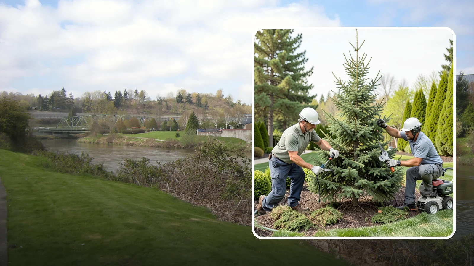 Spruce Pruning in Tukwila, King County, WA - Careful spruce pruning that maintains form and health without cutting into bare wood.