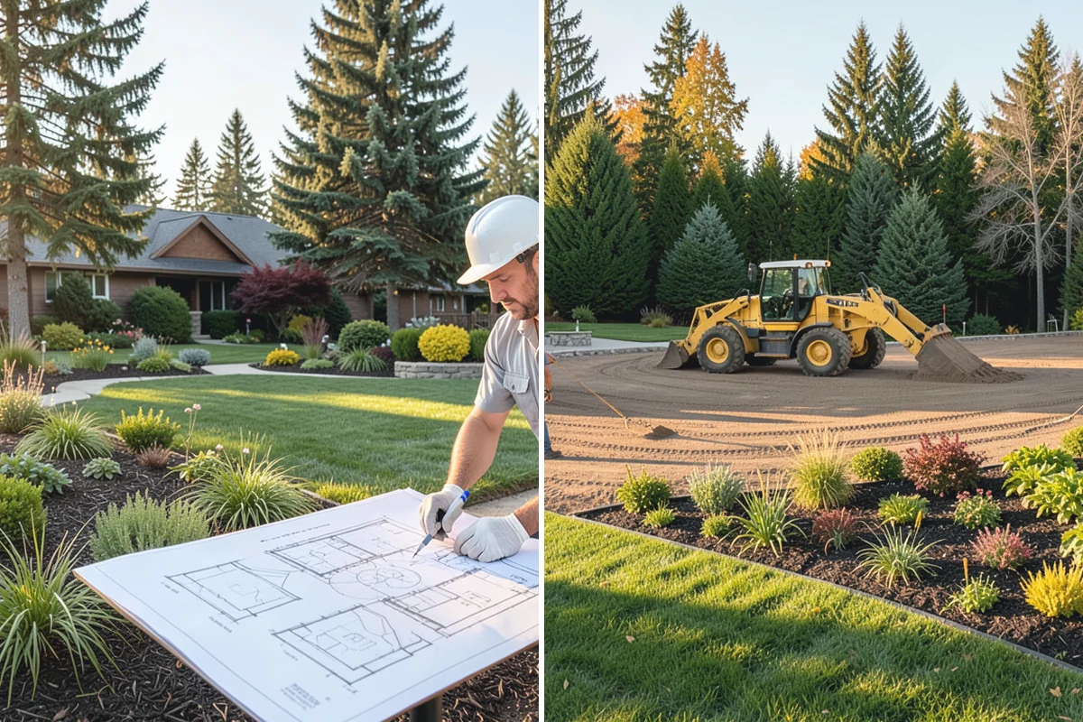 Stacked Stone Retaining Wall in Auburn, King County, WA - Excavate and level the base trench