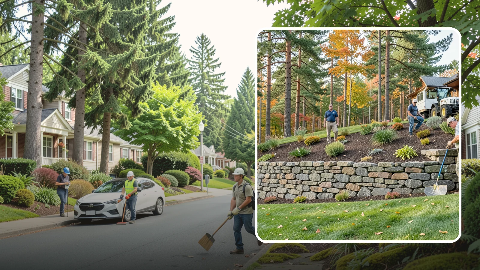 Stacked Stone Retaining Wall in Beaux Arts Village, King County, WA - A dry-stacked stone wall built without mortar, delivering rustic charm and natural drainage for garden-height PNW slopes.