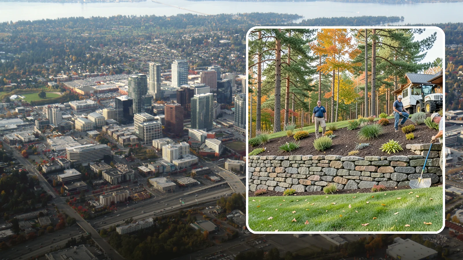 Stacked Stone Retaining Wall in Bellevue, King County, WA - A dry-stacked stone wall built without mortar, delivering rustic charm and natural drainage for garden-height PNW slopes.