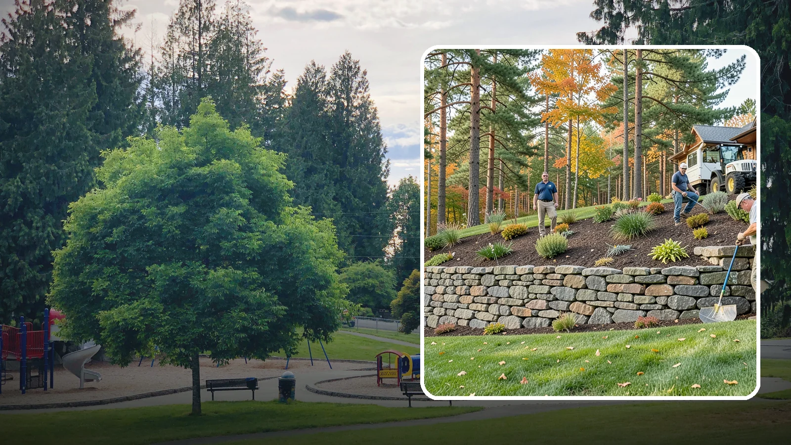 Stacked Stone Retaining Wall in Bonney Lake, Pierce County, WA - A dry-stacked stone wall built without mortar, delivering rustic charm and natural drainage for garden-height PNW slopes.