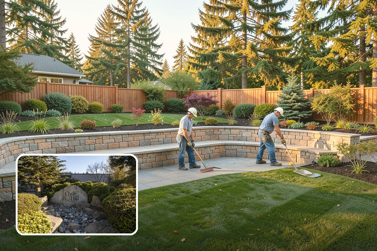 Stacked Stone Retaining Wall in Clyde Hill, King County, WA - Natural drainage through mortar-free joints
