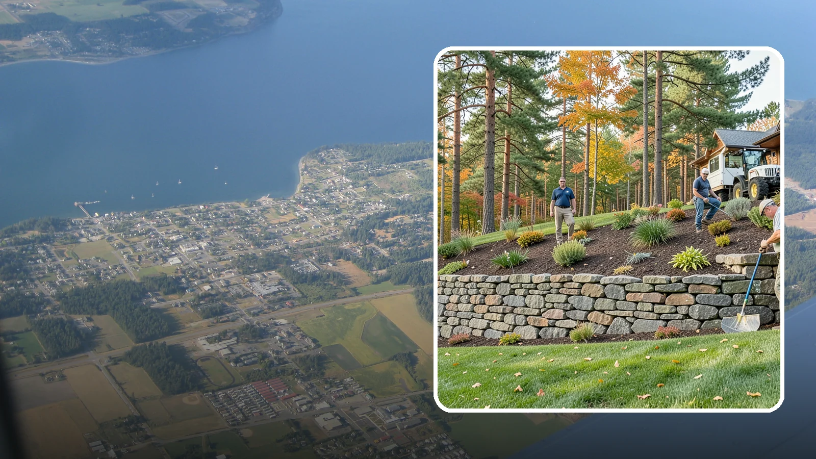Stacked Stone Retaining Wall in Coupeville, Island County, WA - A dry-stacked stone wall built without mortar, delivering rustic charm and natural drainage for garden-height PNW slopes.