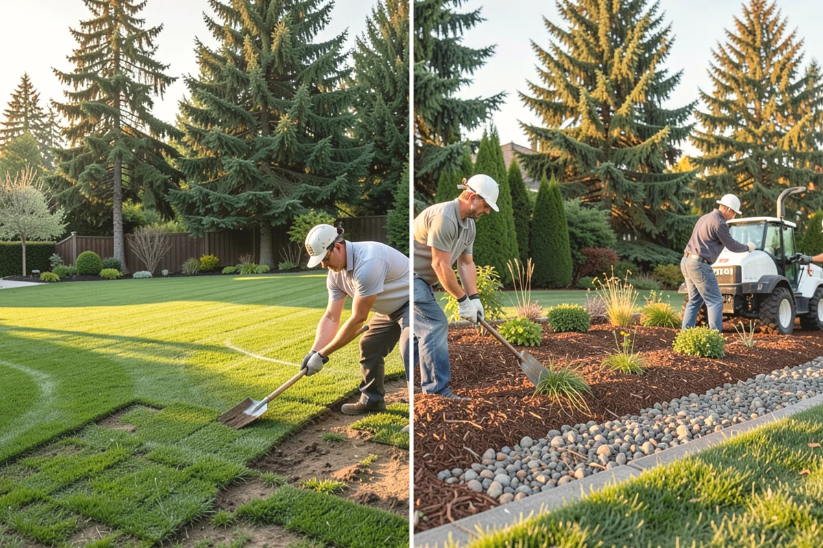 Stacked Stone Retaining Wall in Duvall, King County, WA - Excavate and level the base trench