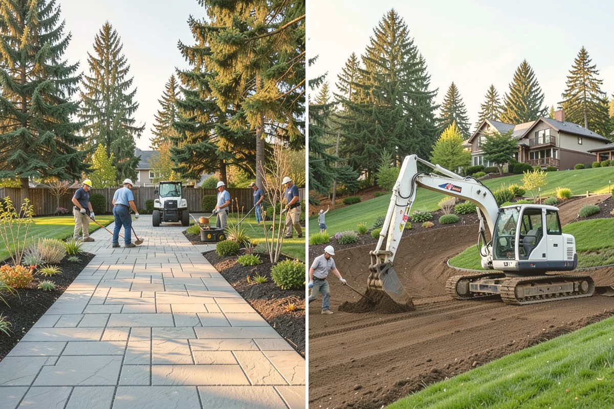 Stacked Stone Retaining Wall in Eatonville, Pierce County, WA - Excavate and level the base trench