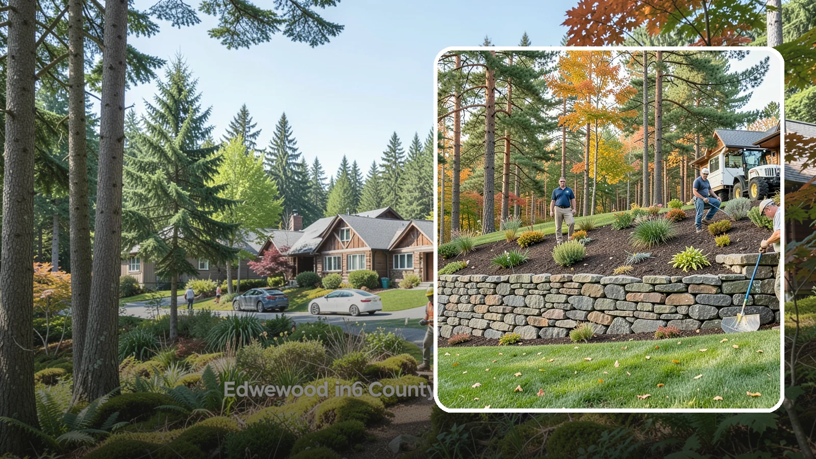 Stacked Stone Retaining Wall in Edgewood, Pierce County, WA - A dry-stacked stone wall built without mortar, delivering rustic charm and natural drainage for garden-height PNW slopes.