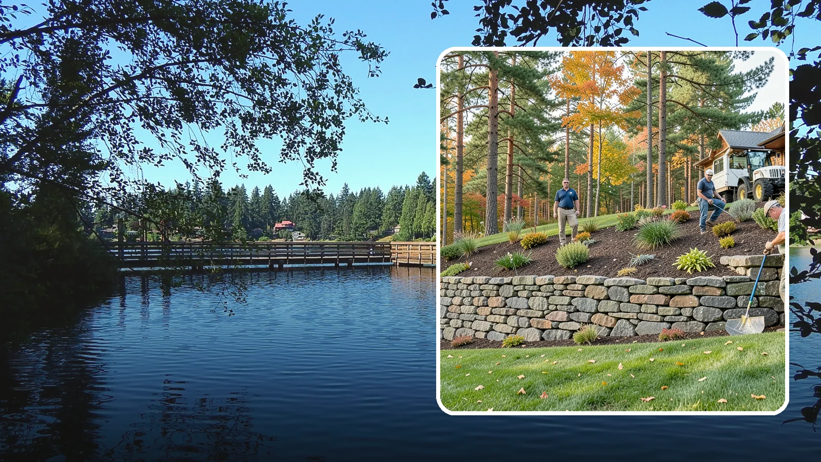 Stacked Stone Retaining Wall in Federal Way, King County, WA - A dry-stacked stone wall built without mortar, delivering rustic charm and natural drainage for garden-height PNW slopes.