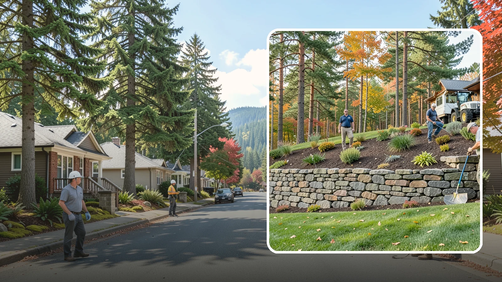 Stacked Stone Retaining Wall in Hunts Point, King County, WA - A dry-stacked stone wall built without mortar, delivering rustic charm and natural drainage for garden-height PNW slopes.