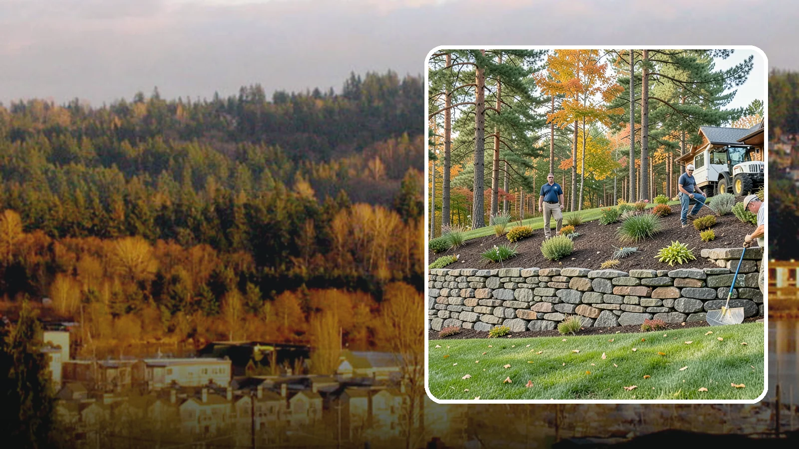Stacked Stone Retaining Wall in Kenmore, King County, WA - A dry-stacked stone wall built without mortar, delivering rustic charm and natural drainage for garden-height PNW slopes.