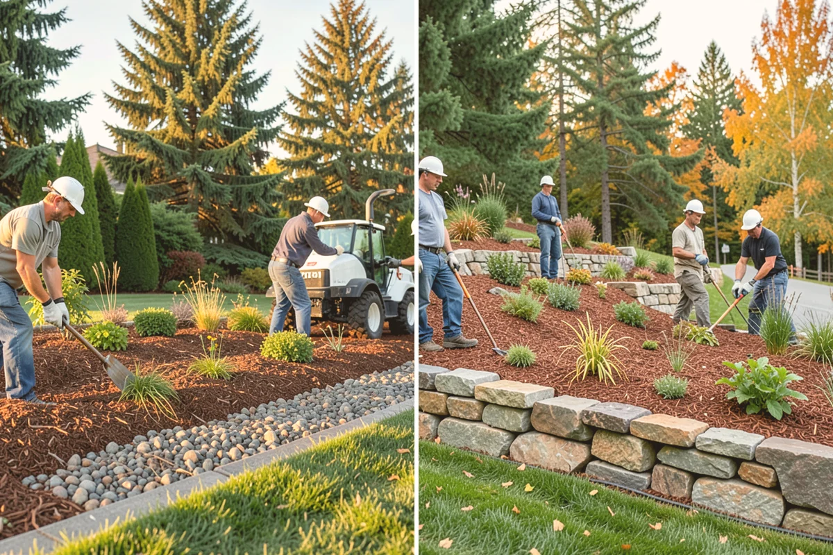 Stacked Stone Retaining Wall in Kent, King County, WA - Excavate and level the base trench