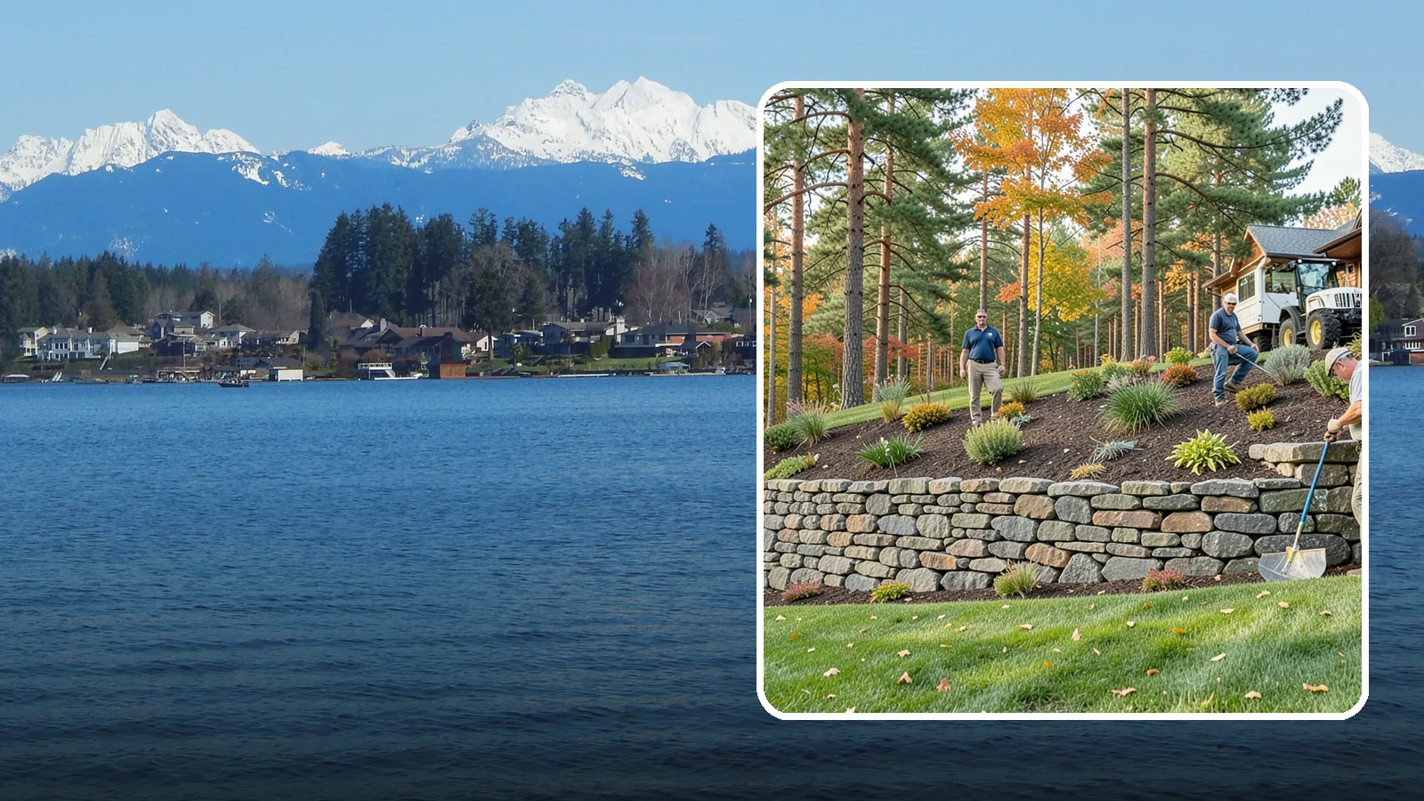 Stacked Stone Retaining Wall in Lake Stevens, Snohomish County, WA - A dry-stacked stone wall built without mortar, delivering rustic charm and natural drainage for garden-height PNW slopes.