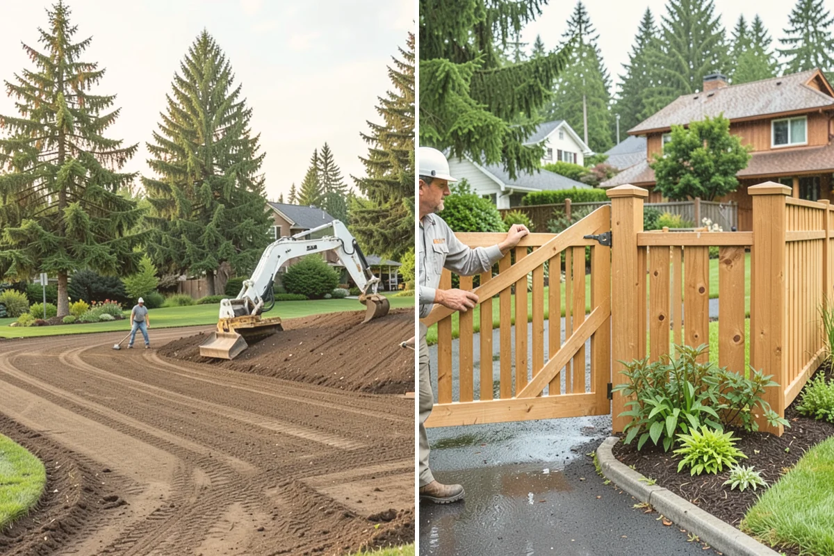 Stacked Stone Retaining Wall in Lynnwood, Snohomish County, WA - Excavate and level the base trench