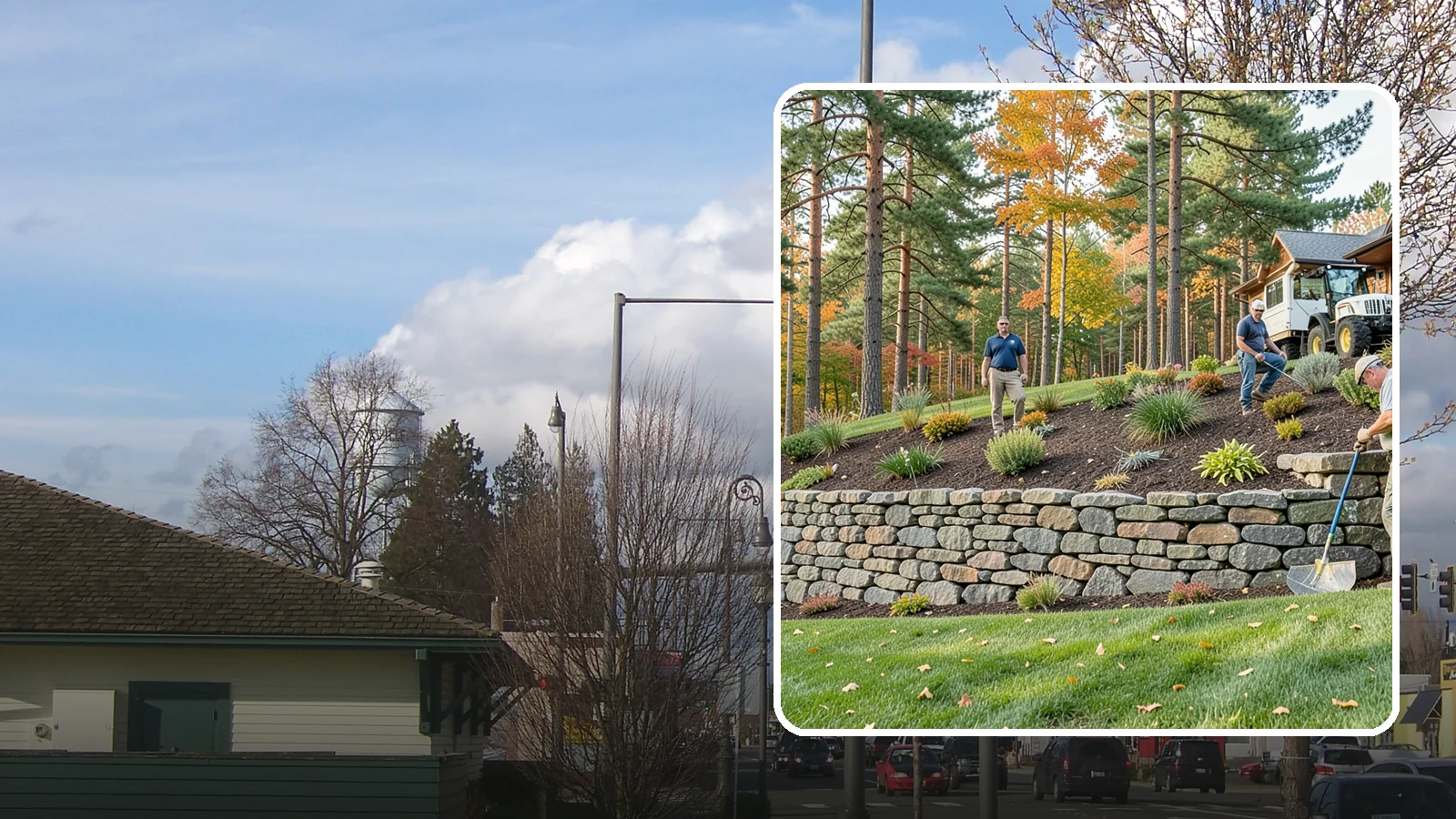 Stacked Stone Retaining Wall in Marysville, Snohomish County, WA - A dry-stacked stone wall built without mortar, delivering rustic charm and natural drainage for garden-height PNW slopes.