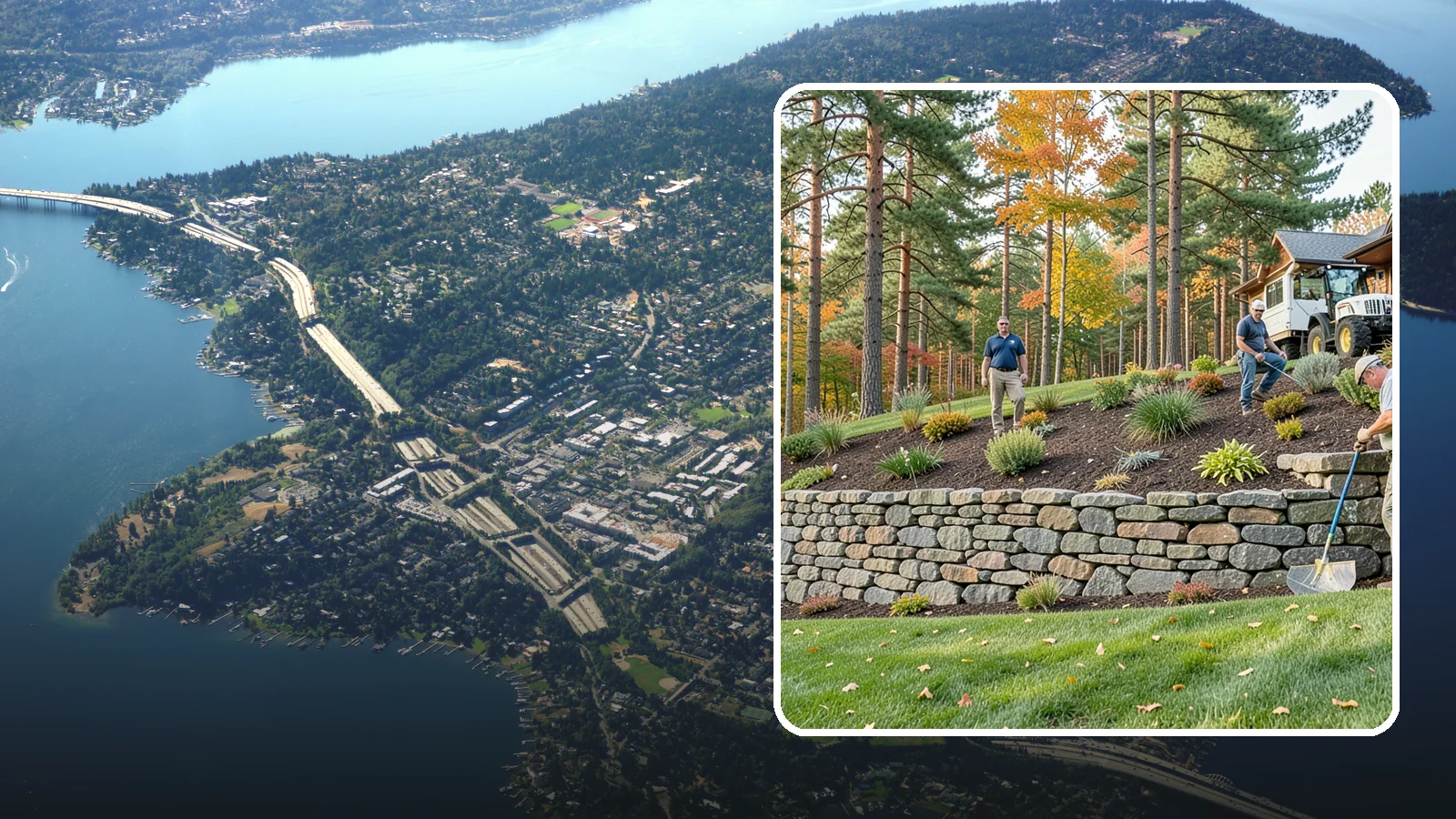 Stacked Stone Retaining Wall in Mercer Island, King County, WA - A dry-stacked stone wall built without mortar, delivering rustic charm and natural drainage for garden-height PNW slopes.