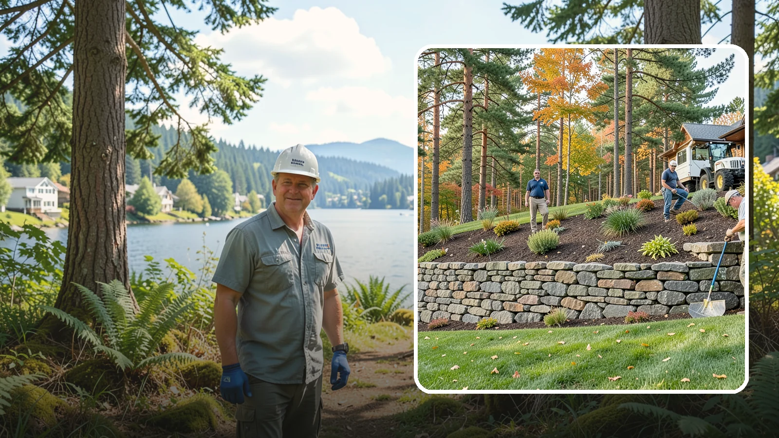 Stacked Stone Retaining Wall in Milton, King County, WA - A dry-stacked stone wall built without mortar, delivering rustic charm and natural drainage for garden-height PNW slopes.