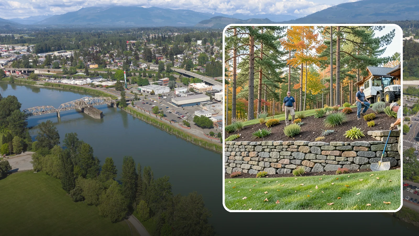 Stacked Stone Retaining Wall in Mount Vernon, Skagit County, WA - A dry-stacked stone wall built without mortar, delivering rustic charm and natural drainage for garden-height PNW slopes.