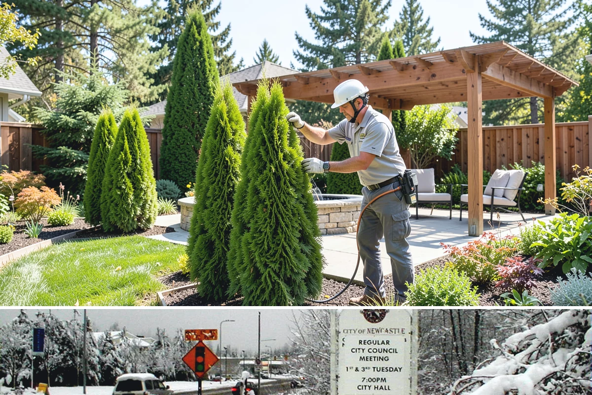 Stacked Stone Retaining Wall in Newcastle, King County, WA - Best built in the drier spring-to-fall season when stones seat cleanly and backfill compacts well across Western Washington.