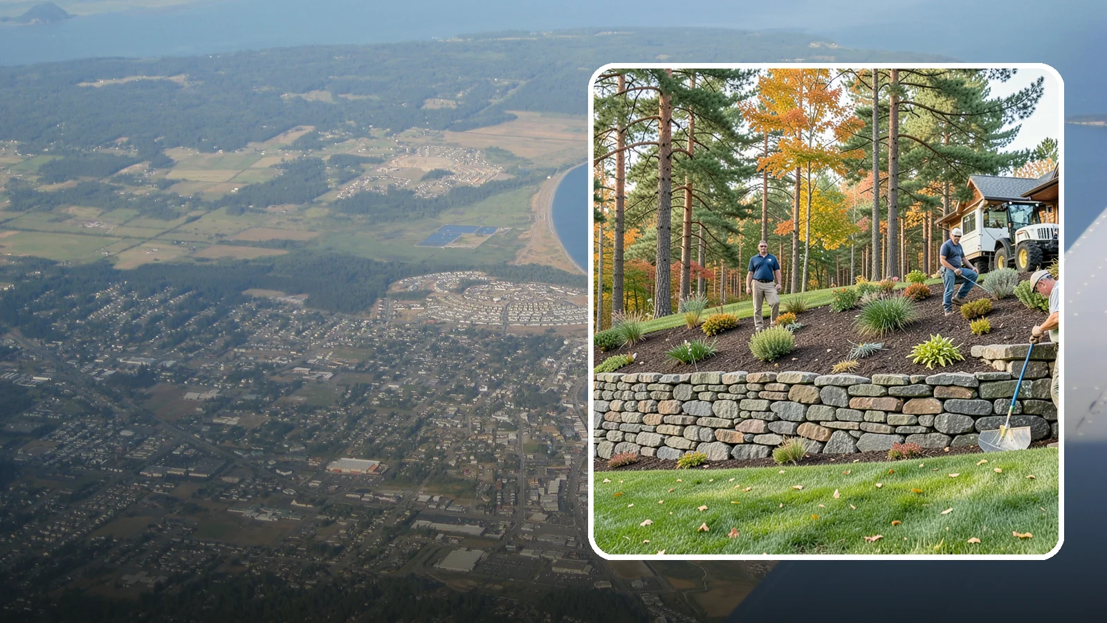 Stacked Stone Retaining Wall in Oak Harbor, Island County, WA - A dry-stacked stone wall built without mortar, delivering rustic charm and natural drainage for garden-height PNW slopes.