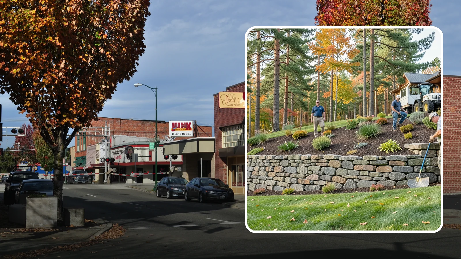 Stacked Stone Retaining Wall in Puyallup, Pierce County, WA - A dry-stacked stone wall built without mortar, delivering rustic charm and natural drainage for garden-height PNW slopes.