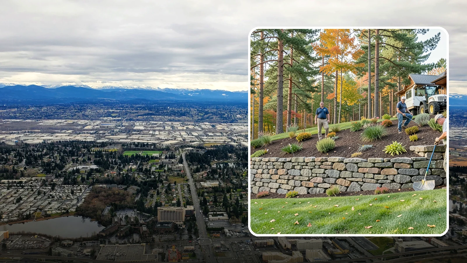 Stacked Stone Retaining Wall in SeaTac, King County, WA - A dry-stacked stone wall built without mortar, delivering rustic charm and natural drainage for garden-height PNW slopes.