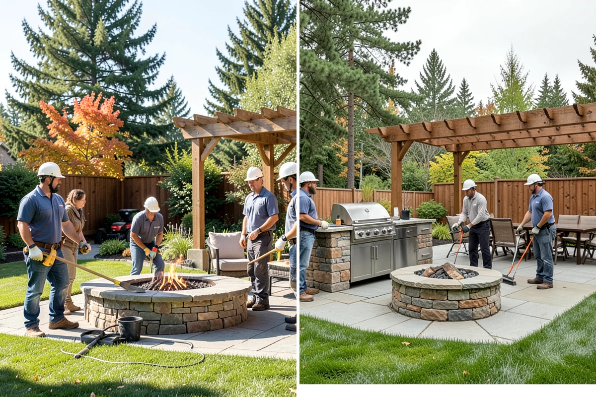 Stacked Stone Retaining Wall in Seattle, King County, WA - Excavate and level the base trench