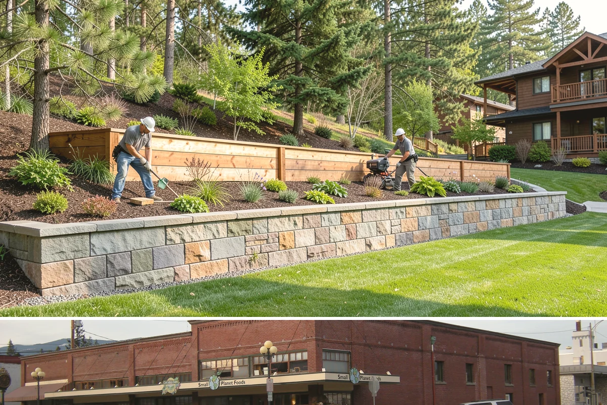 Stacked Stone Retaining Wall in Sedro-Woolley, Skagit County, WA - Best built in the drier spring-to-fall season when stones seat cleanly and backfill compacts well across Western Washington.