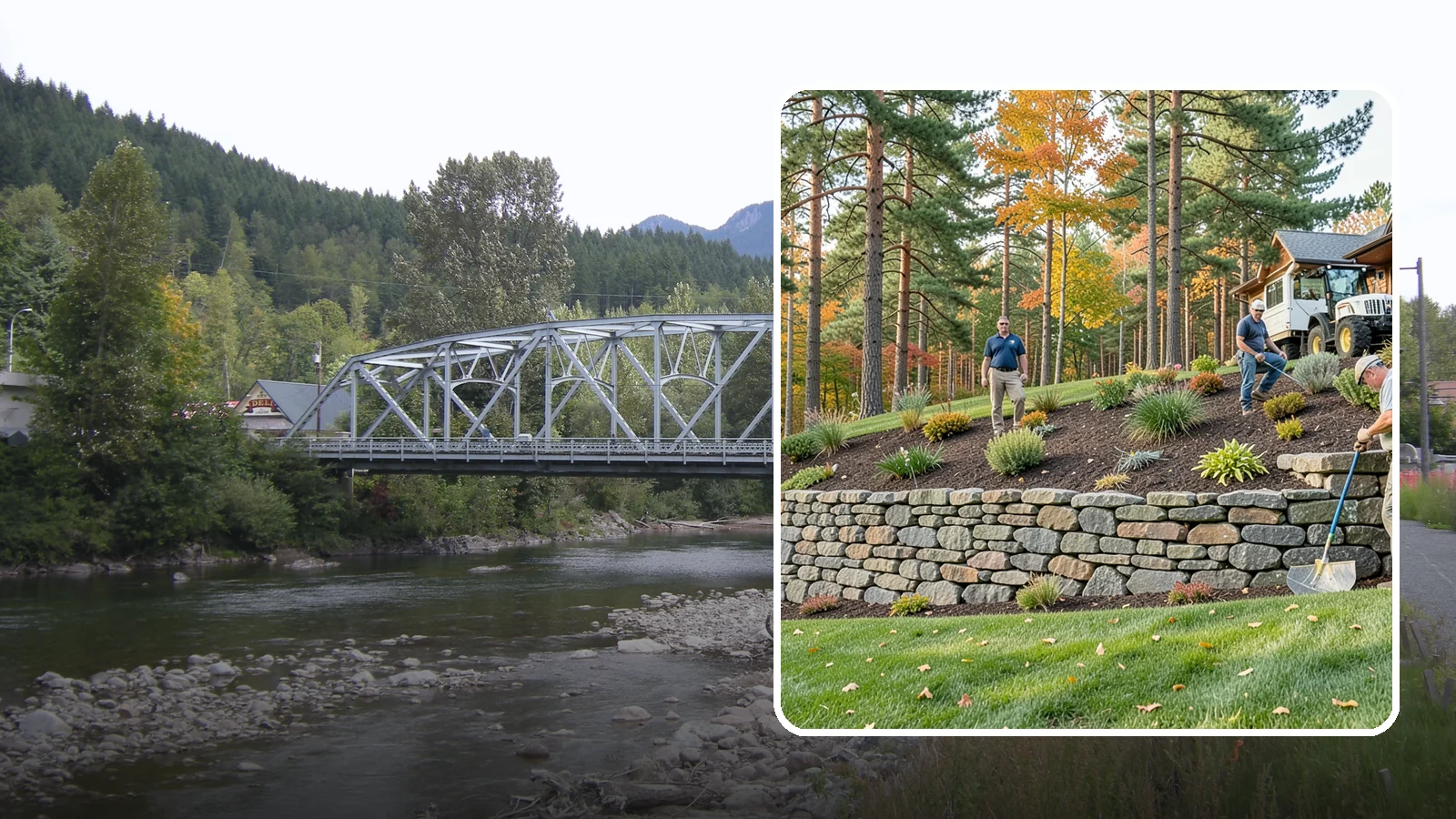 Stacked Stone Retaining Wall in Skykomish, King County, WA - A dry-stacked stone wall built without mortar, delivering rustic charm and natural drainage for garden-height PNW slopes.