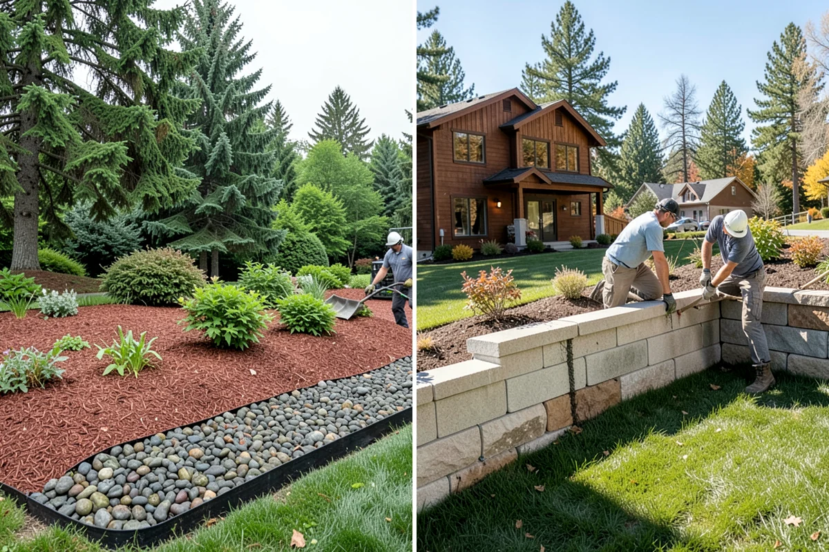 Stacked Stone Retaining Wall in Snoqualmie, King County, WA - Excavate and level the base trench