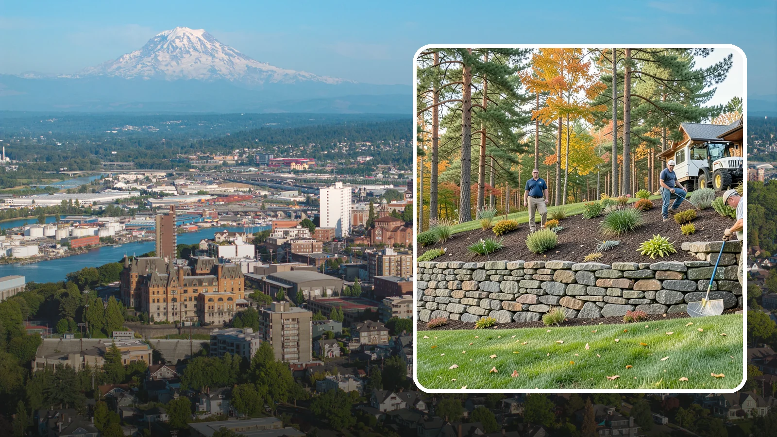 Stacked Stone Retaining Wall in Tacoma, Pierce County, WA - A dry-stacked stone wall built without mortar, delivering rustic charm and natural drainage for garden-height PNW slopes.