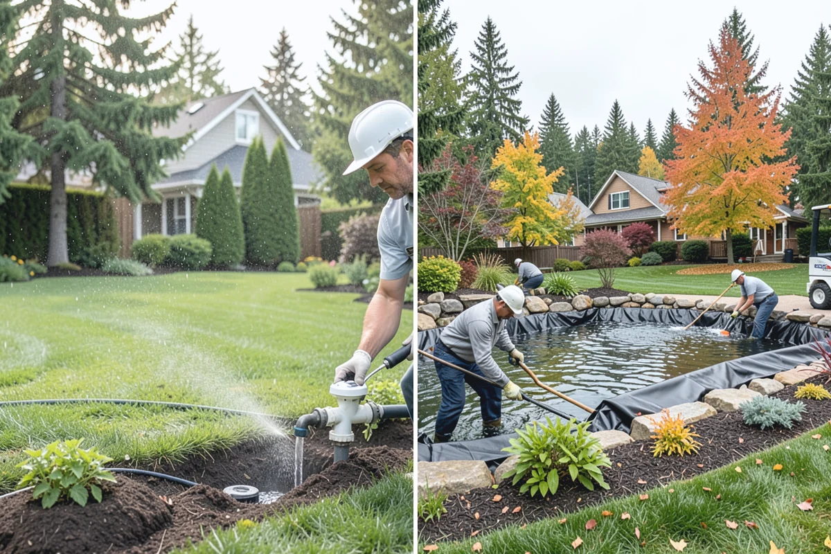 Stacked Stone Retaining Wall in Woodinville, King County, WA - Excavate and level the base trench