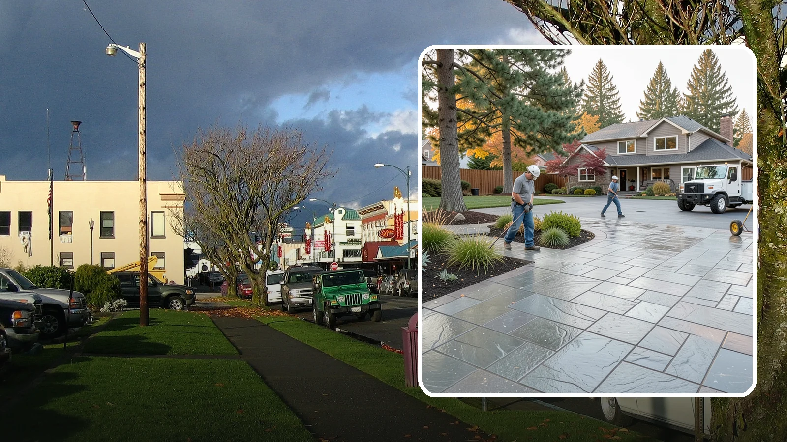 Stamped Concrete in Arlington, Snohomish County, WA - We create stamped concrete that mimics natural stone, brick, or slate while resisting Pacific Northwest weathering.