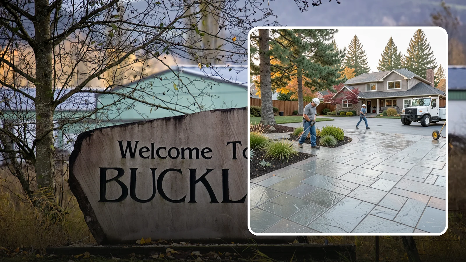 Stamped Concrete in Buckley, Pierce County, WA - We create stamped concrete that mimics natural stone, brick, or slate while resisting Pacific Northwest weathering.