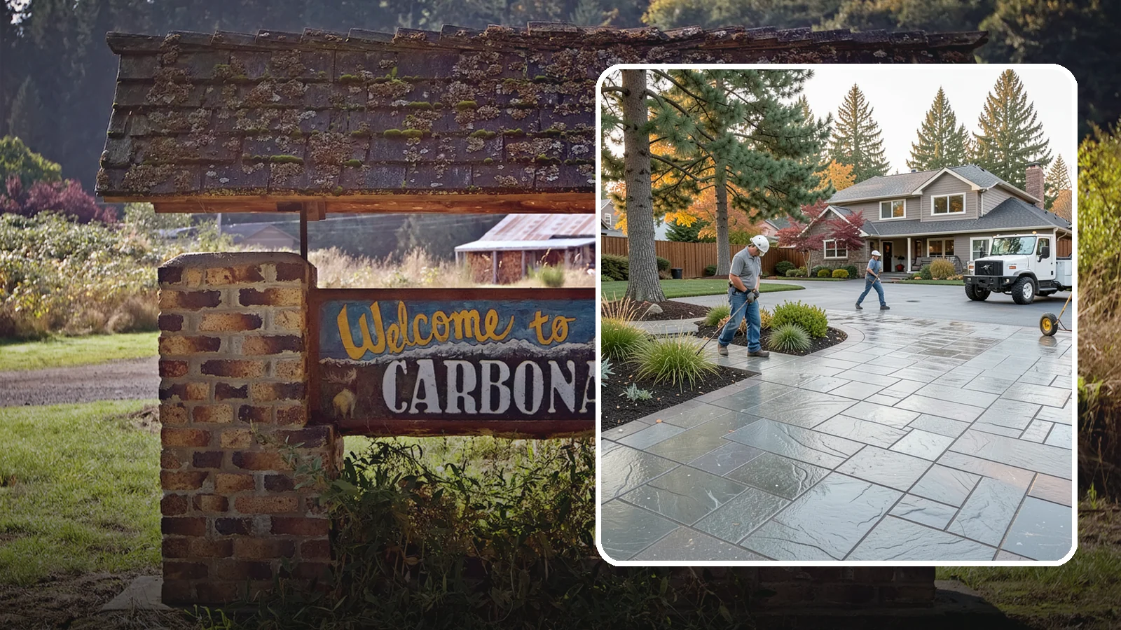 Stamped Concrete in Carbonado, Pierce County, WA - We create stamped concrete that mimics natural stone, brick, or slate while resisting Pacific Northwest weathering.