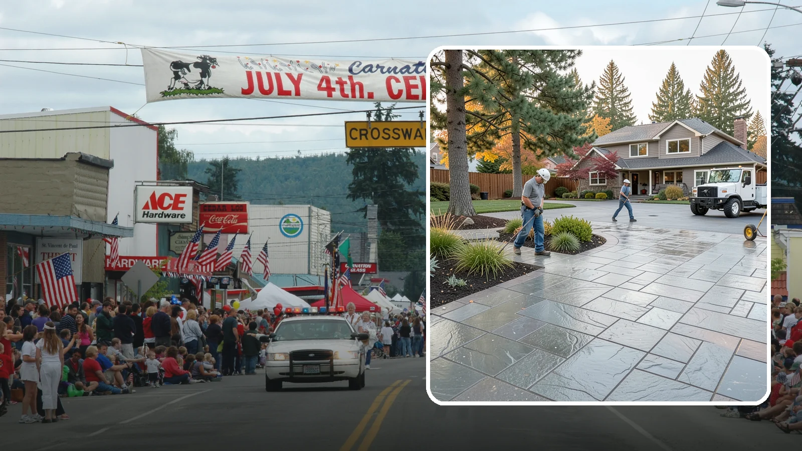 Stamped Concrete in Carnation, King County, WA - We create stamped concrete that mimics natural stone, brick, or slate while resisting Pacific Northwest weathering.