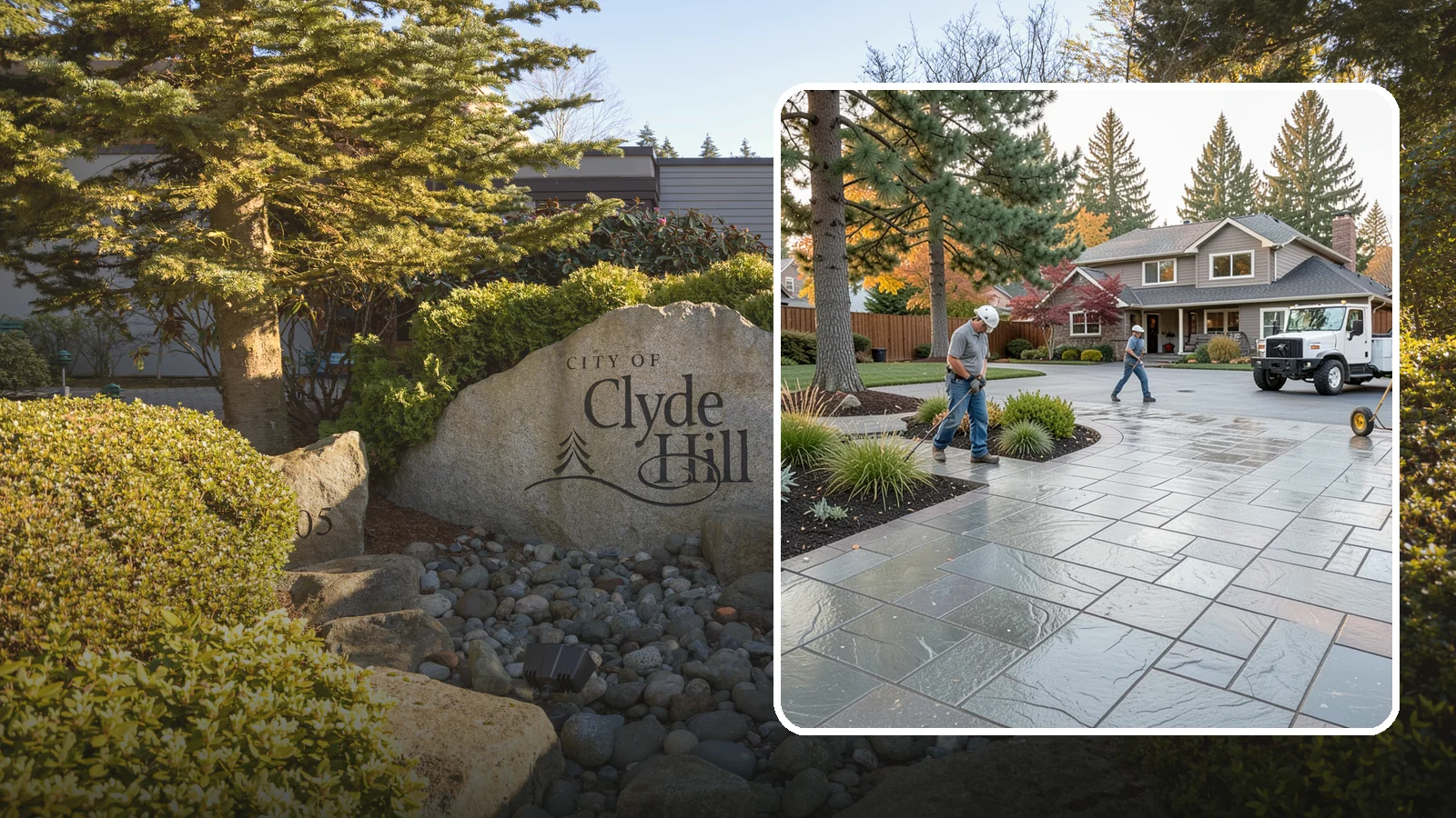 Stamped Concrete in Clyde Hill, King County, WA - We create stamped concrete that mimics natural stone, brick, or slate while resisting Pacific Northwest weathering.