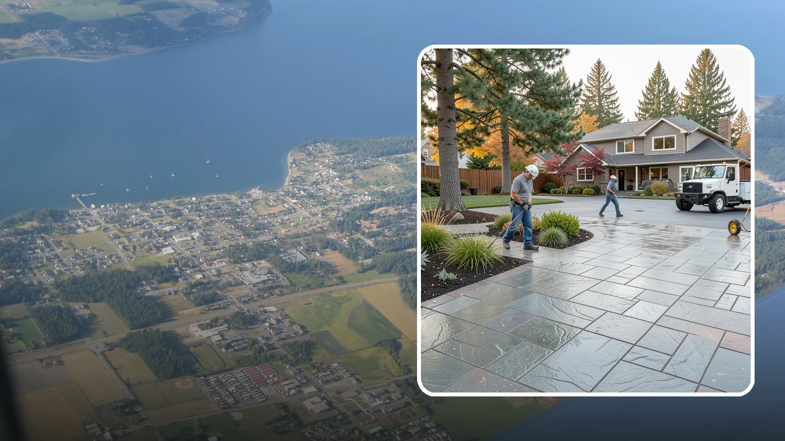 Stamped Concrete in Coupeville, Island County, WA - We create stamped concrete that mimics natural stone, brick, or slate while resisting Pacific Northwest weathering.