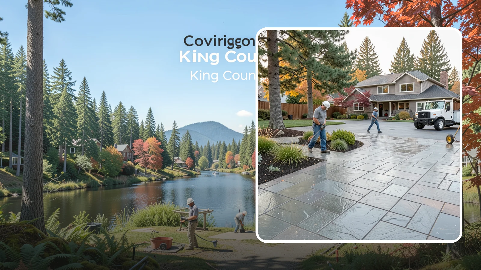Stamped Concrete in Covington, King County, WA - We create stamped concrete that mimics natural stone, brick, or slate while resisting Pacific Northwest weathering.