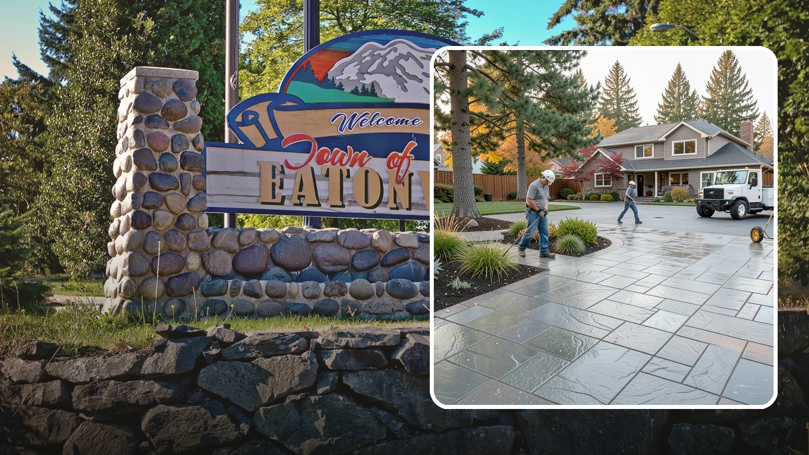 Stamped Concrete in Eatonville, Pierce County, WA - We create stamped concrete that mimics natural stone, brick, or slate while resisting Pacific Northwest weathering.