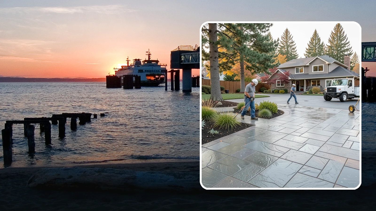 Stamped Concrete in Edmonds, Snohomish County, WA - We create stamped concrete that mimics natural stone, brick, or slate while resisting Pacific Northwest weathering.