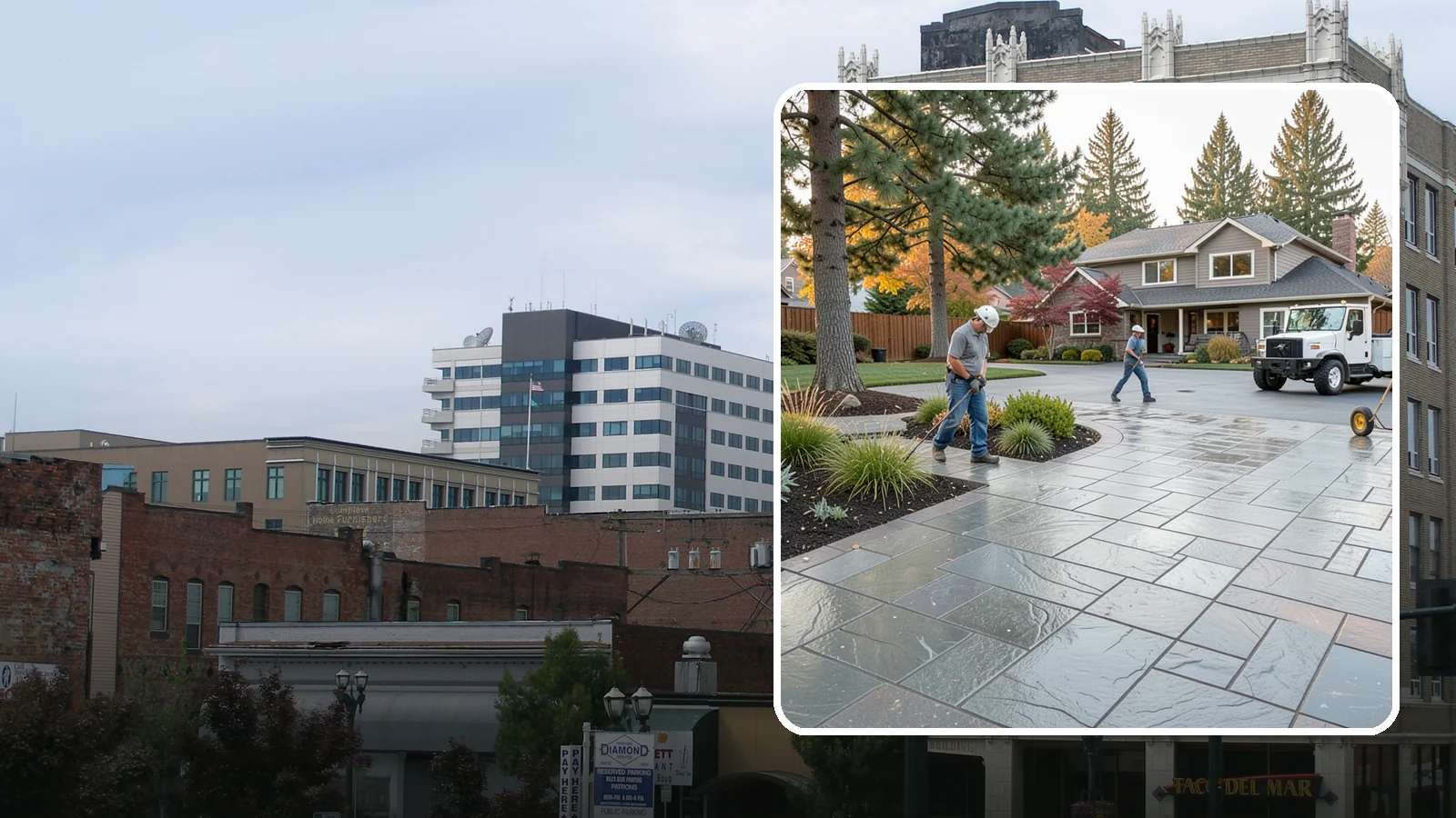 Stamped Concrete in Everett, Snohomish County, WA - We create stamped concrete that mimics natural stone, brick, or slate while resisting Pacific Northwest weathering.